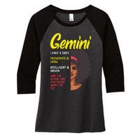 Melanin Afro Women Zodiac Sign Gemini Women's Tri-Blend 3/4-Sleeve Raglan Shirt