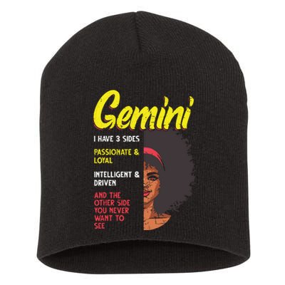 Melanin Afro Women Zodiac Sign Gemini Short Acrylic Beanie