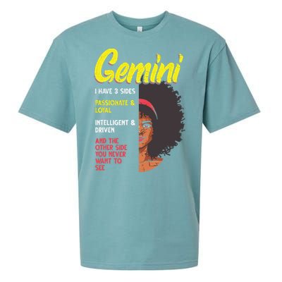 Melanin Afro Women Zodiac Sign Gemini Sueded Cloud Jersey T-Shirt