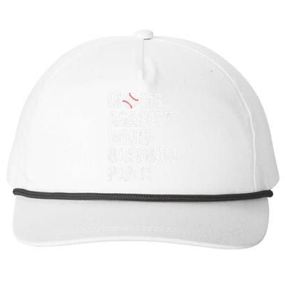 Moms Against White Baseball Pants Funny Baseball Mom Snapback Five-Panel Rope Hat