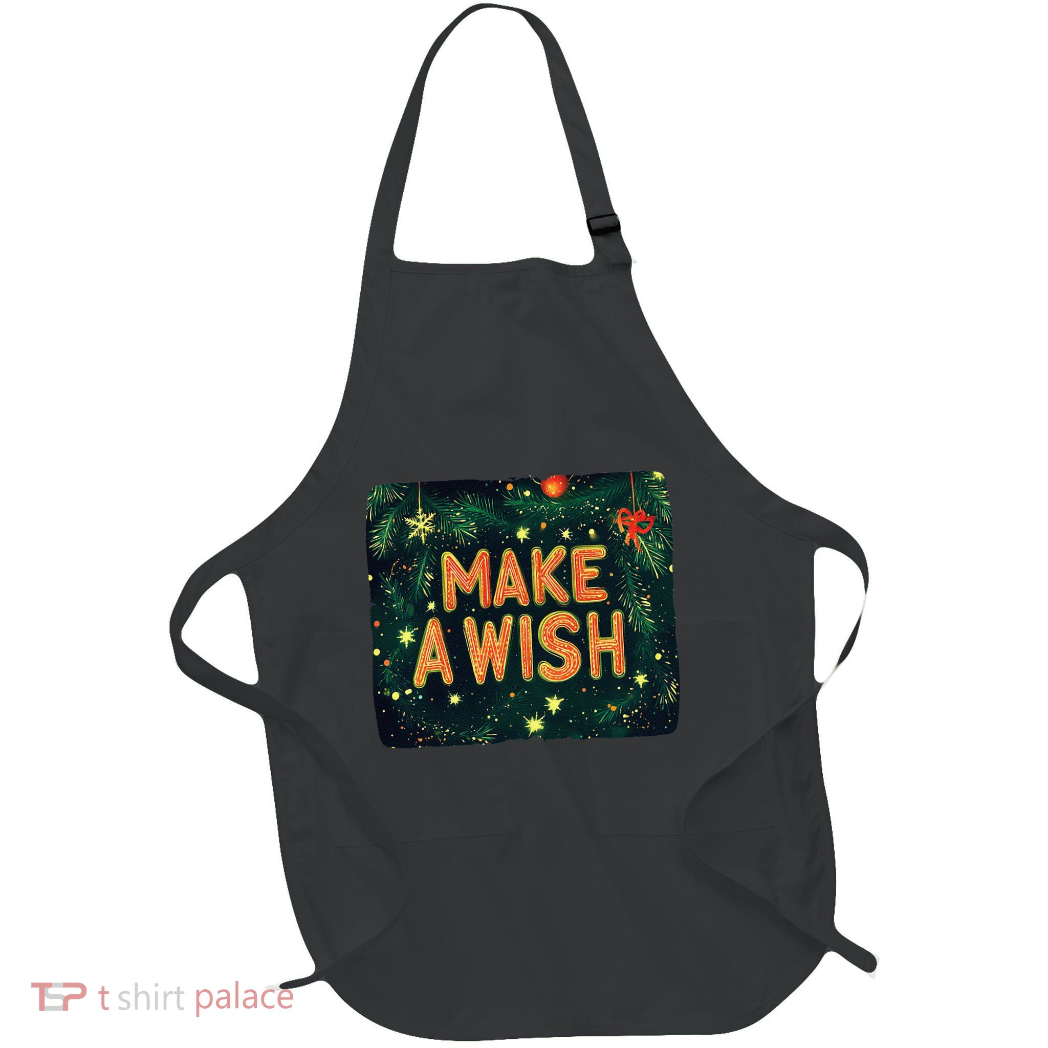 Make A Wish Statement For A Jolly Christmas Celebration Full-Length Apron With Pockets