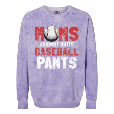 Moms Against White Baseball Pants Funny Baseball Lover Colorblast Crewneck Sweatshirt