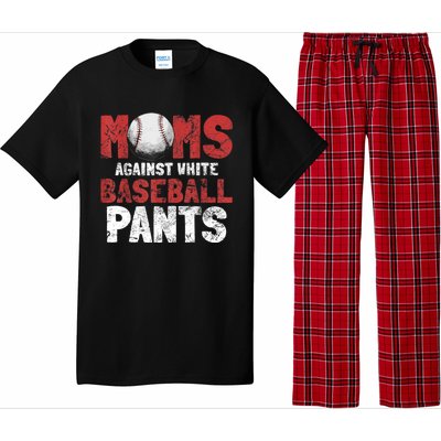 Moms Against White Baseball Pants Funny Baseball Lover Pajama Set