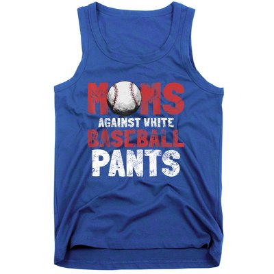 Moms Against White Baseball Pants Funny Baseball Lover Tank Top