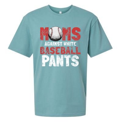 Moms Against White Baseball Pants Funny Baseball Lover Sueded Cloud Jersey T-Shirt