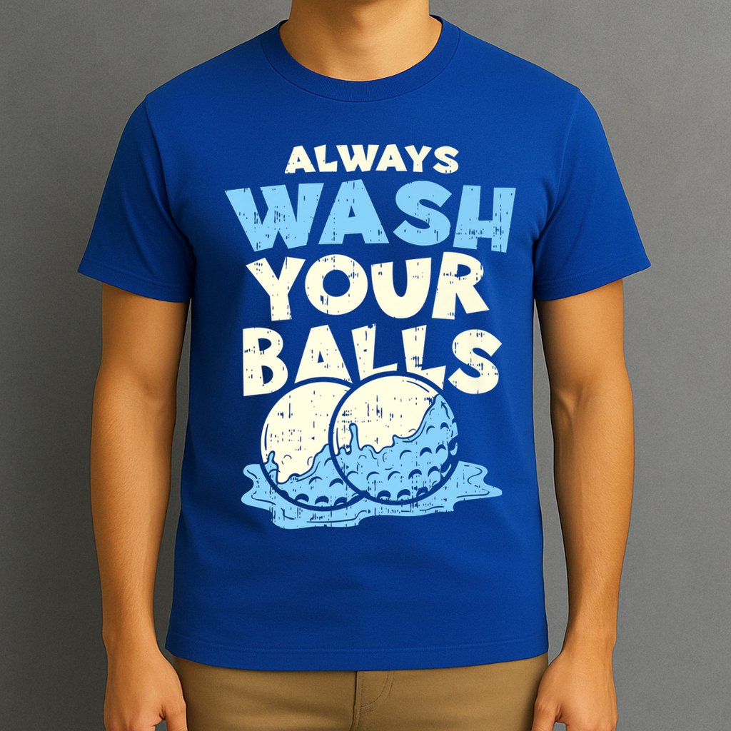 Mens Always Wash Your Balls Funny Gift Funny Joke Golf Professional Gift T-Shirt