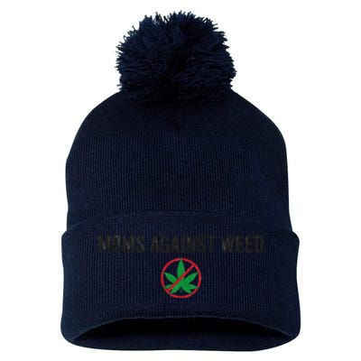 Moms Against Weed Say No To Marijuana Pom Pom 12in Knit Beanie