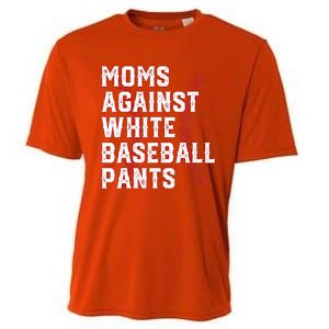 Moms Against White Baseball Pants Funny Baseball Cooling Performance Crew T-Shirt