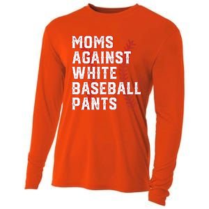 Moms Against White Baseball Pants Funny Baseball Cooling Performance Long Sleeve Crew