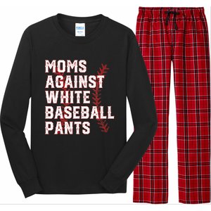 Moms Against White Baseball Pants Funny Baseball Long Sleeve Pajama Set