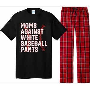 Moms Against White Baseball Pants Funny Baseball Pajama Set