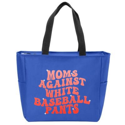 Moms Against White Baseball Pants Funny Zip Tote Bag