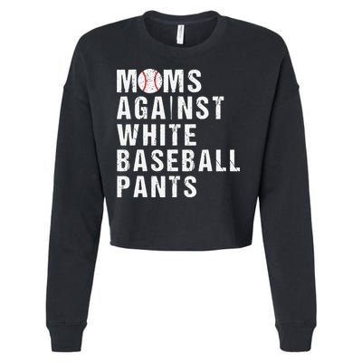 Moms Against White Baseball Pants Cropped Pullover Crew
