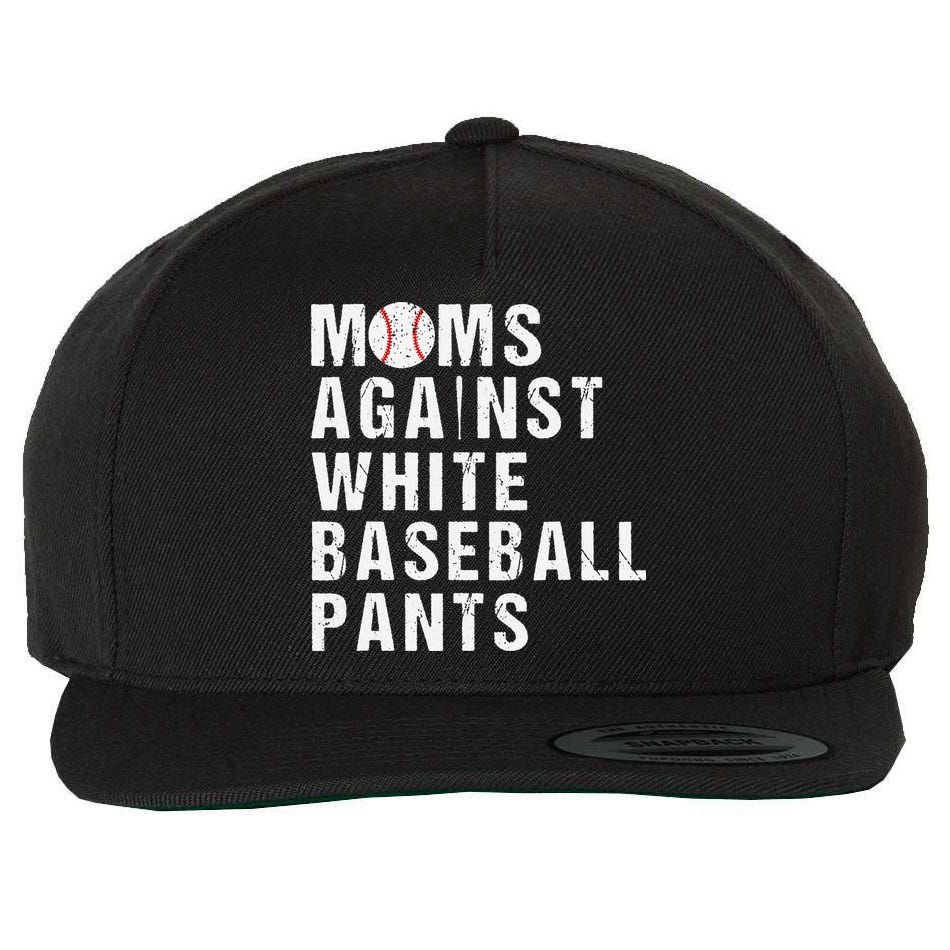 Moms Against White Baseball Pants Wool Snapback Cap