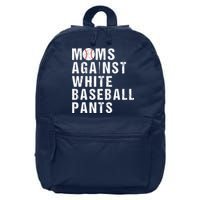 Moms Against White Baseball Pants 16 in Basic Backpack