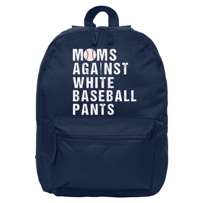Moms Against White Baseball Pants 16 in Basic Backpack