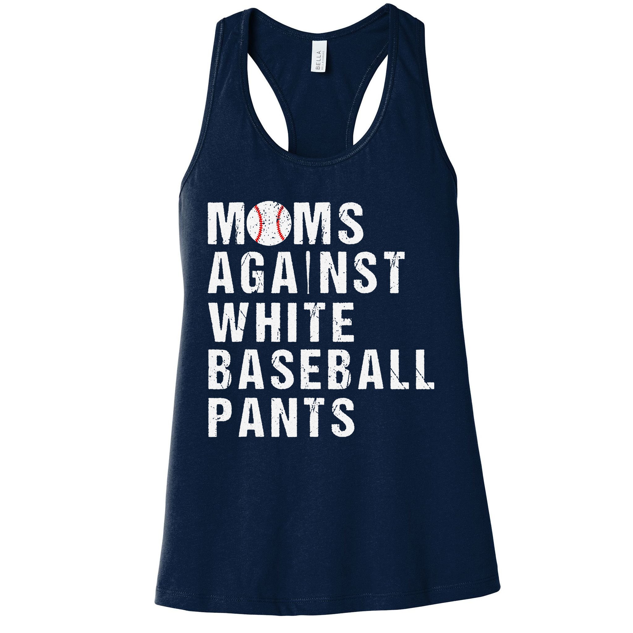 Moms Against White Baseball Pants Womens Tank Top