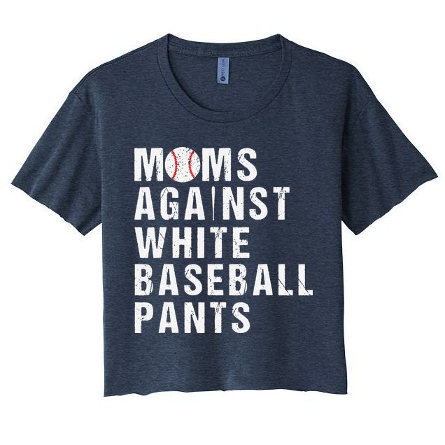Moms Against White Baseball Pants Women's Crop Top Tee