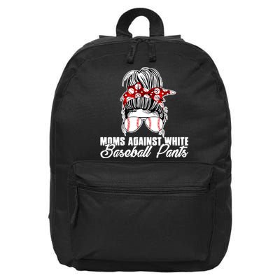 Moms Against White Baseball Pants 16 in Basic Backpack