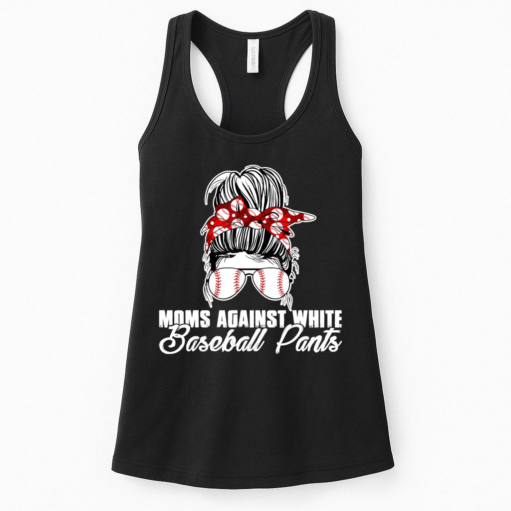 Moms Against White Baseball Pants Womens Tank Top