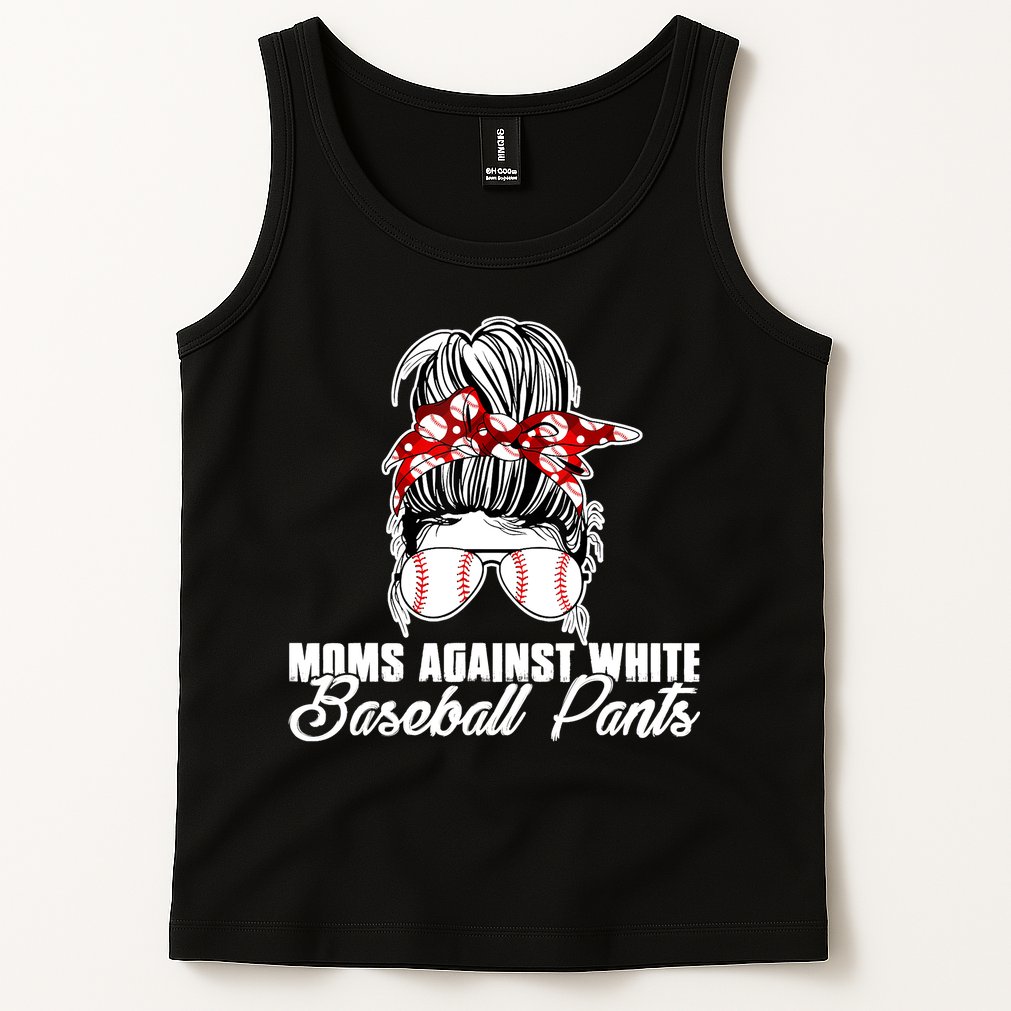Moms Against White Baseball Pants Tank Top