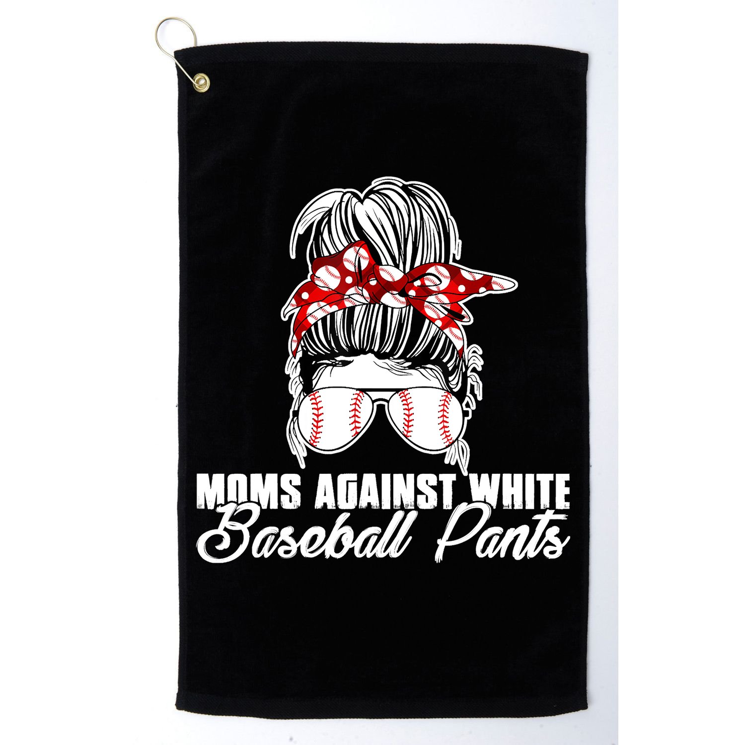 Moms Against White Baseball Pants Golf Towel