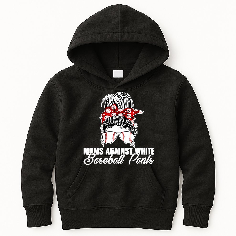 Moms Against White Baseball Pants Kids Hoodie