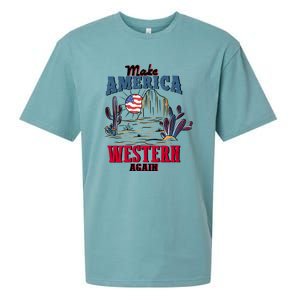 Make American Western Again Retro 4th Of July Patriotic Gift Sueded Cloud Jersey T-Shirt