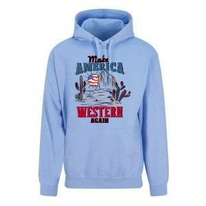 Make American Western Again Retro 4th Of July Patriotic Gift Unisex Surf Hoodie