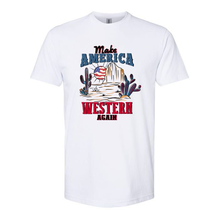 Make American Western Again Retro 4th Of July Patriotic Gift Softstyle CVC T-Shirt