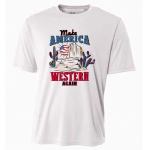 Make American Western Again Retro 4th Of July Patriotic Gift Cooling Performance Crew T-Shirt