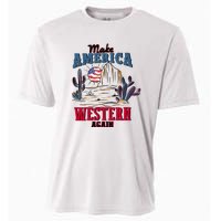 Make American Western Again Retro 4th Of July Patriotic Gift Cooling Performance Crew T-Shirt