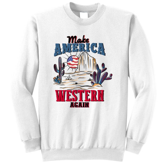 Make American Western Again Retro 4th Of July Patriotic Gift Sweatshirt