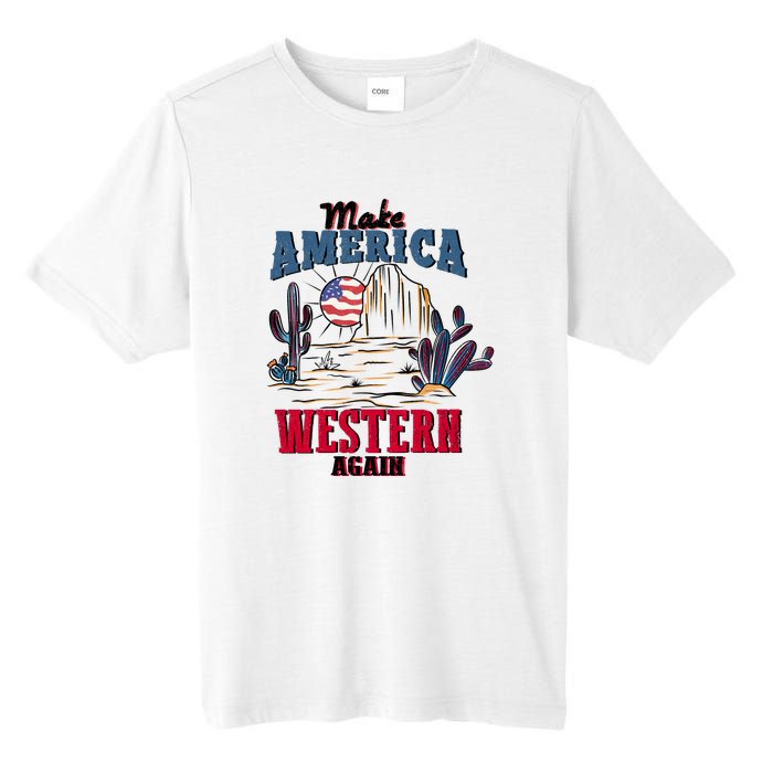 Make American Western Again Retro 4th Of July Patriotic Gift Tall Fusion ChromaSoft Performance T-Shirt