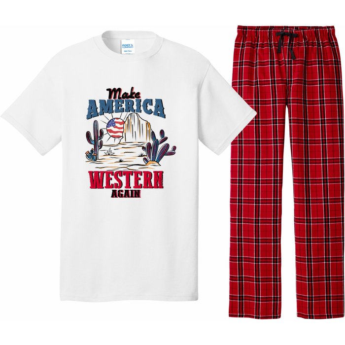 Make American Western Again Retro 4th Of July Patriotic Gift Pajama Set