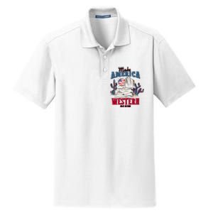 Make American Western Again Retro 4th Of July Patriotic Gift Dry Zone Grid Polo