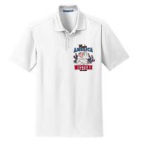 Make American Western Again Retro 4th Of July Patriotic Gift Dry Zone Grid Polo