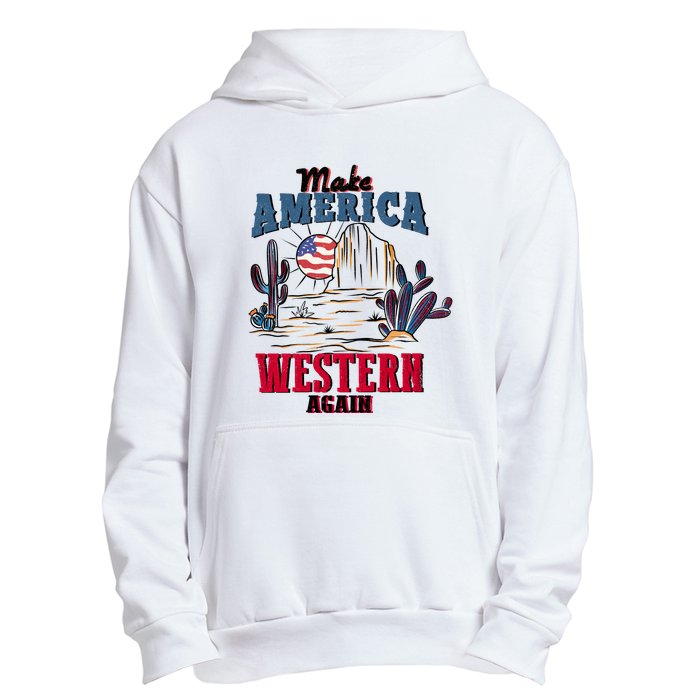 Make American Western Again Retro 4th Of July Patriotic Gift Urban Pullover Hoodie