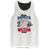 Make American Western Again Retro 4th Of July Patriotic Gift Mesh Reversible Basketball Jersey Tank