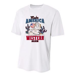 Make American Western Again Retro 4th Of July Patriotic Gift Performance Sprint T-Shirt