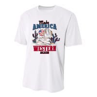 Make American Western Again Retro 4th Of July Patriotic Gift Performance Sprint T-Shirt