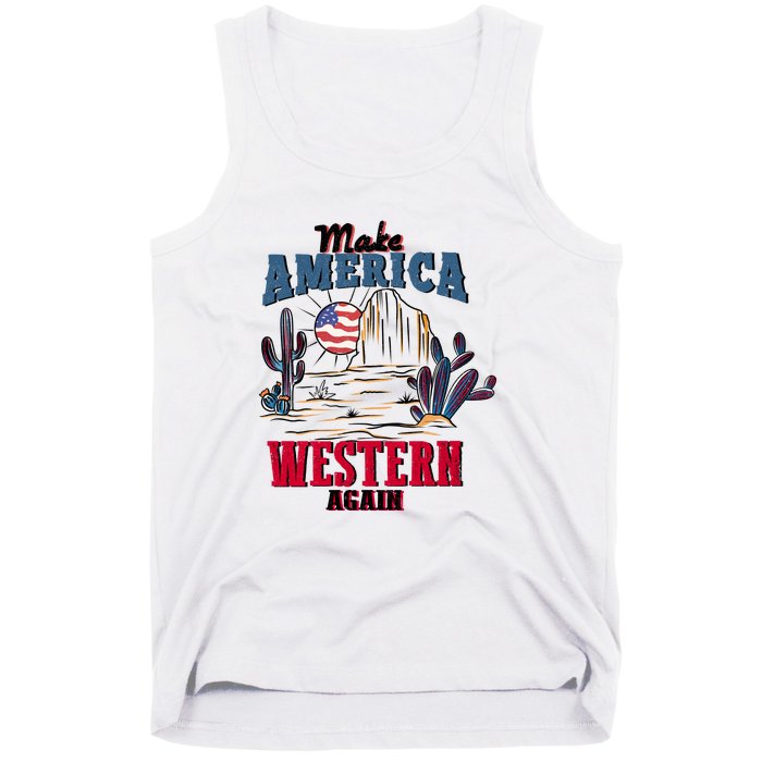 Make American Western Again Retro 4th Of July Patriotic Gift Tank Top