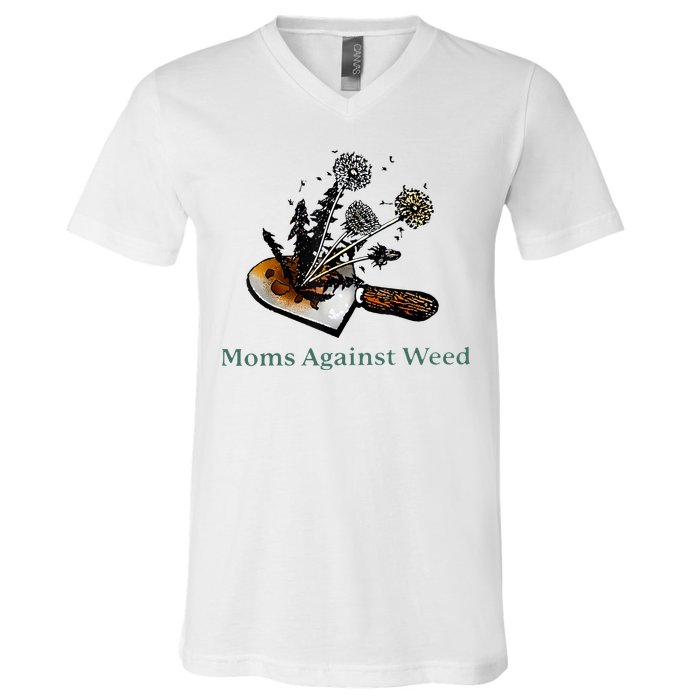 Moms Against Weed Funny For Women V-Neck T-Shirt