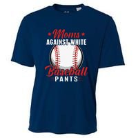 Moms Against White Baseball Pants Vintage Mom Saying Cooling Performance Crew T-Shirt