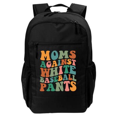 Moms Against White Baseball Pants Funny Baseball Mom Backpack