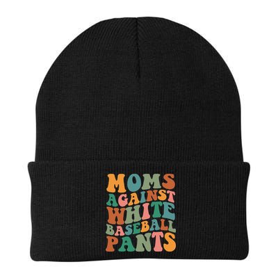 Moms Against White Baseball Pants Funny Baseball Mom Beanie