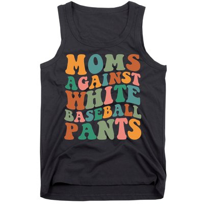 Moms Against White Baseball Pants Funny Baseball Mom Tank Top