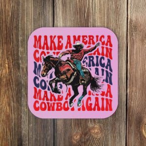 Make America Western Cowboy Again Retro 4th Of July Usa Flag Coaster