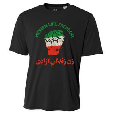 Mahsa Amini Women Life Freedom RISE WITH THE WOMEN OF IRAN Cooling Performance Crew T-Shirt