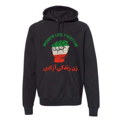 Mahsa Amini Women Life Freedom RISE WITH THE WOMEN OF IRAN Premium Hoodie